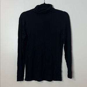 Talbots Black womens Slim Turtleneck Sweater jersey